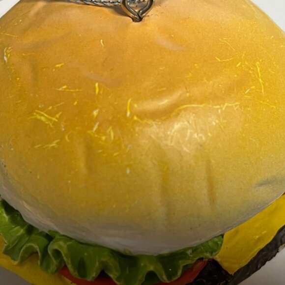 Cheeseburger Fast Food Sandwich Christmas Tree Hanging Ornament 2.5" - Picture 6 of 7
